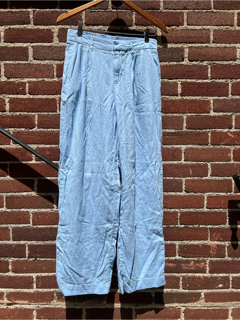 a new day Light Blue Wide-Leg Linen Blend Pants